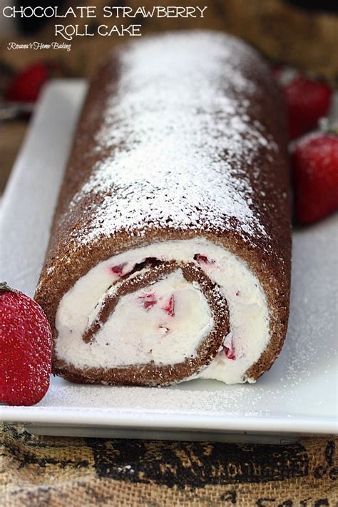 Chocolate strawberry roll cake recipe