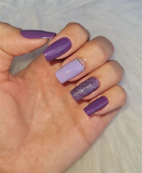 Unhas Roxas Sparkly Acrylic Nails Violet Nails Nail Art