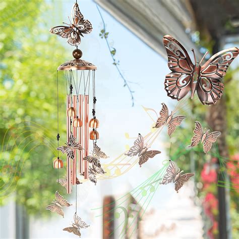 Amazon Premium Butterfly Wind Chimes With Long Aluminum Tubes