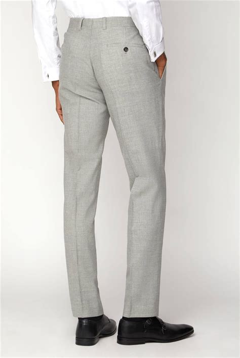 Limehaus Mens Light Grey Slim Fit Suit Trousers Suit Direct