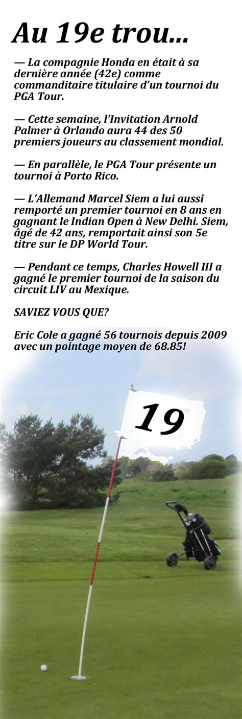 Nouvelle Formule De Tournois Sur Le Pga Tour Aux Joueurs De Saisir Les