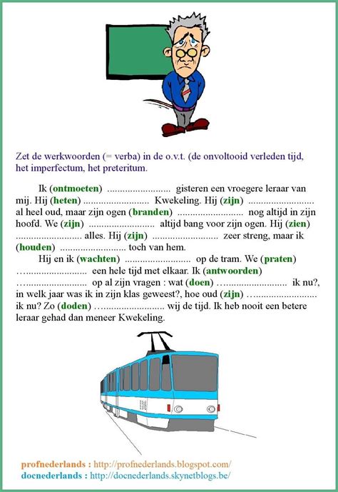 Oefening Zet De Werkwoorden Verba In De O V T De Onvoltooid