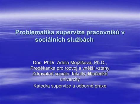 PPT Problematika supervize pracovníků v sociálních službách