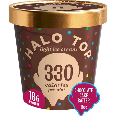 Halo Top Chocolate Cake Batter Light Ice Cream Pint 16 Fl Oz Frozen