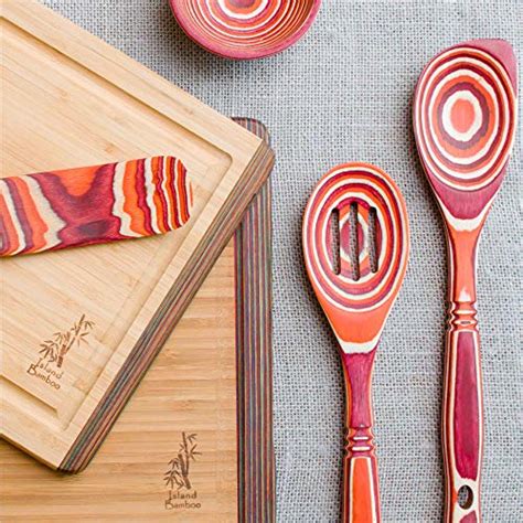 Island Bamboo Pakkawood Piece Utensil Set With Gift Bag Elegant