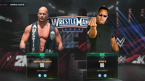 The Rock Vs Stone Cold Steve Austin Ambulance Match Wrestlemania