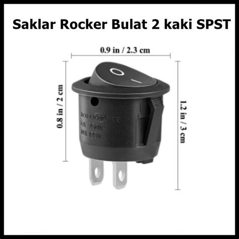 Jual Saklar Hitam Saklar Bulat 2 Pin 2pin Switch Rocker On Off Shopee