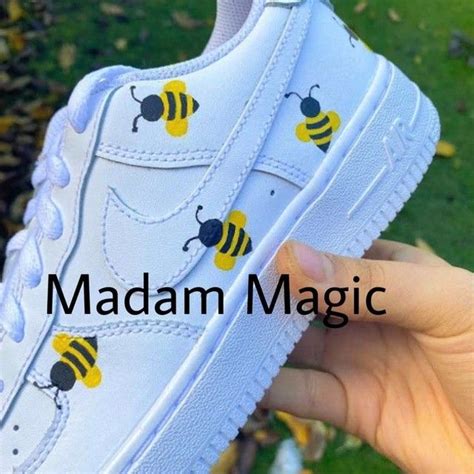 Hand Painted Custom Bee Nike Air Force 1 Low In 2021 Custom Shoes