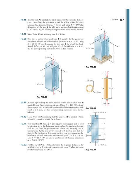 8 Mechanics Of Materials 10 An Axial Load P Is Applied At A Point