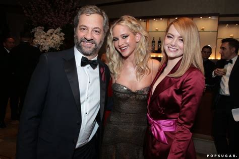 Unforgettable Oscars Moment Jennifer Lawrence Emma Stone And Judd Apatow