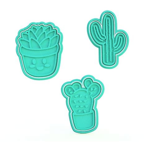 Archivo D Juego De Cortadores De Galletas De Cactus Objeto