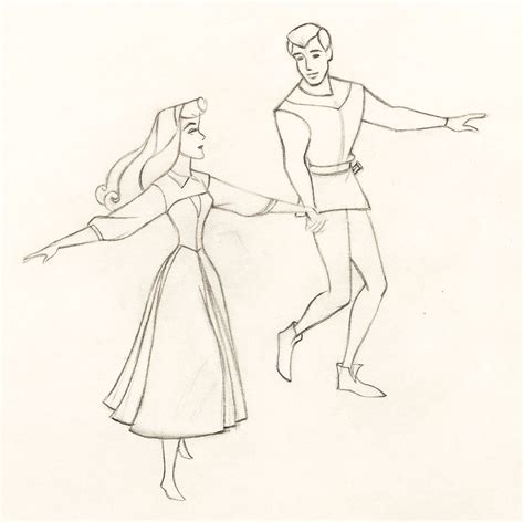 Sleeping Beauty Briar Rose And Prince Phillip Animation Drawing Lot