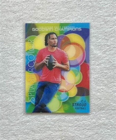 2023 CJ Stroud Upper Deck Goodwin Champions Splash Of Color 3D SP