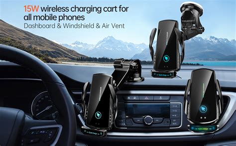 Jnerkert Wireless Car Charger Mount 15w Qi Fast Charging