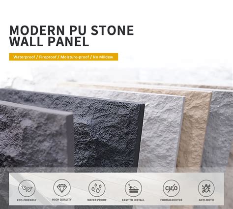 Exterior Wall Decorative Cladding Pu Stone Skin Pu Faux Artificial