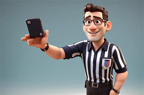 Premium AI Image | Funny 3d illustration of an american referee