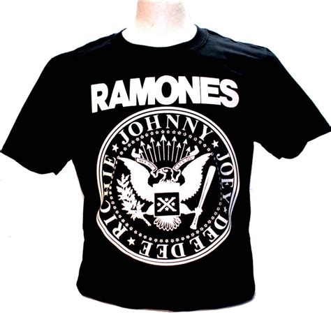 Ramones Johnny Joey Dee Dee Richie Square Punk Rock Goth Band T Shirt