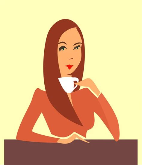 Woman Drinking Coffee Vector Art Stock Images Depositphotos