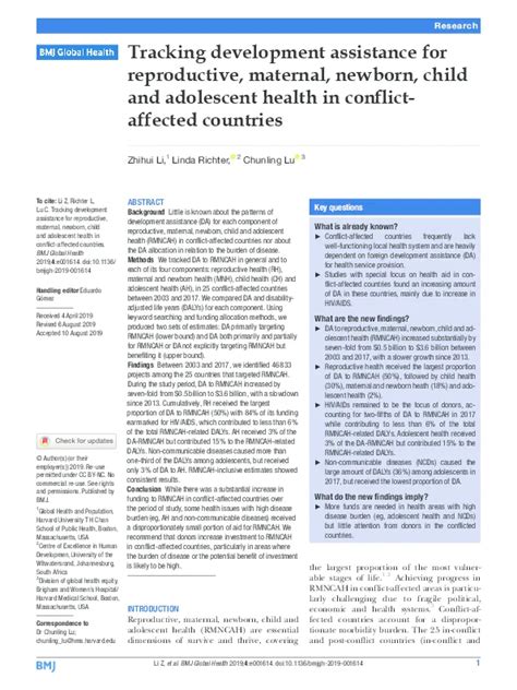 Tracking Development Assistance For Reproductive Maternal Newborn