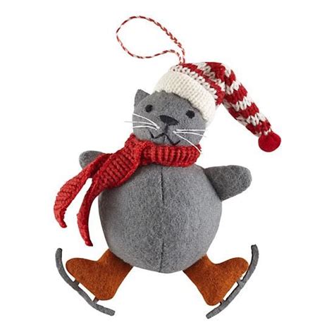 Fat Cat Ornament Grey Cat Ornament Cat Christmas Ornaments Fat Cats