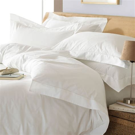 Oxford 200tc Border Panel 100 Cotton Duvet Cover Set White Duvet