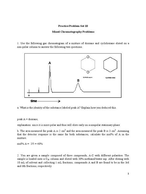 Practice Problem Set Mixed Chromatography Questions Chromatography