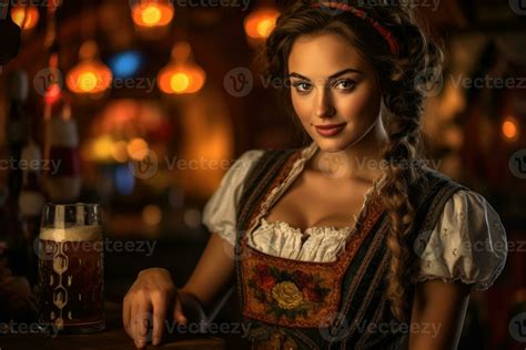 A close - up photo of a joyful young woman wearing a traditional ...