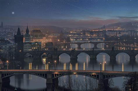 HD wallpaper: gray concrete bridges, city, Prague, Czech Republic ...