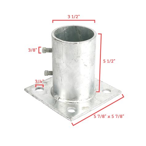 Chain Link Fence 3 Fits 2 7 8 Od Post Floor Flanges Pressed Steel Ground Mount Floor