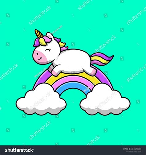 Cute Unicorn Rainbow Cartoon Vector Icons Stock Vector Royalty Free 2218258809 Shutterstock