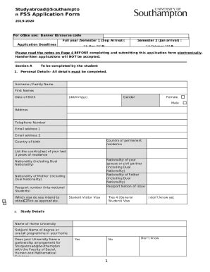 Semester Study Abroad Application Deadlines Doc Template Pdffiller