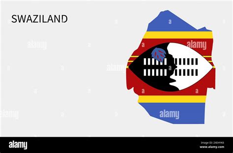 Swaziland Flag Map Official Color With Proportion Fully Editable