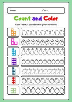 Numicon Counting and Colour Worksheet