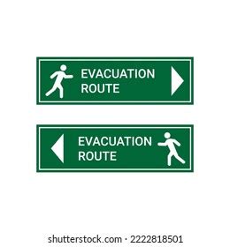 Vector Illustration Evacuation Route Signs Stock Vector (Royalty Free ...