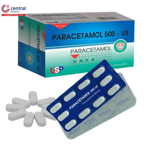 Thuốc Hạ Sốt Giảm đau Paracetamol 500 Us Hộp 10 Vỉ X 10 Viên