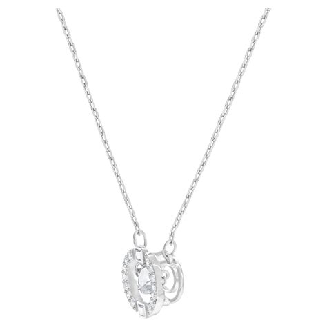 Swarovski Sparkling Dance Round Necklace White Rhodium Plated