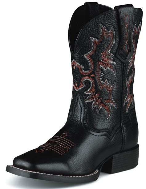 Pungo Ridge Ariat Tombstone Black Deertan Kids Ariat Cowboy Boots