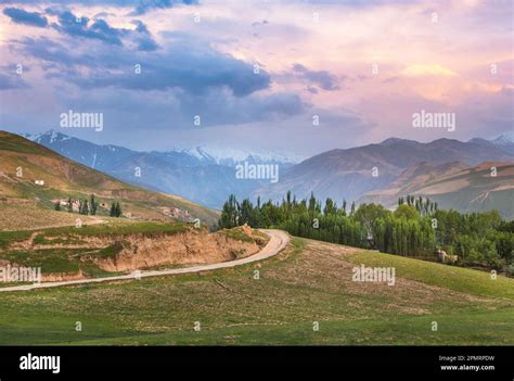 A Beautiful Photo Of Rural Road Passing Through A Green Village