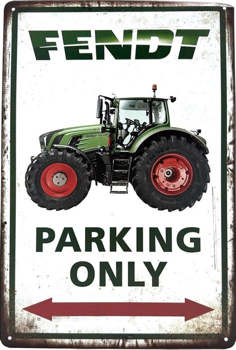 Mancave Inrichting Wanddecoratie Metaalbord Fendt Parking Only