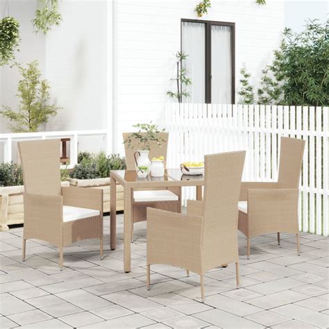 4er Set Gartenstühle Gartensessel mit Kissen Stühle für Garten Terrasse