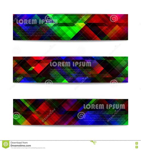 A Set Of Web Banners Vector Illustration Stock Vector Illustration