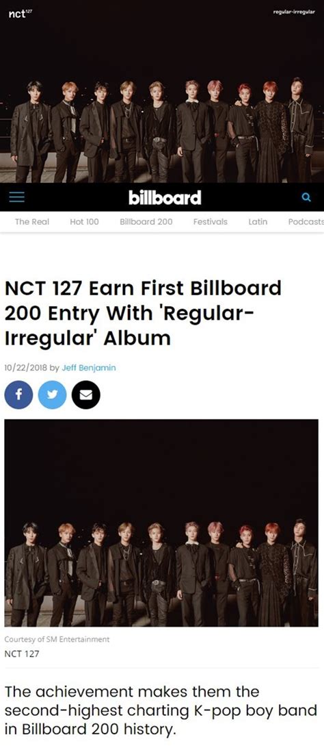 Nct 127 美 데뷔 앨범으로 빌보드 200 차트 86위 등극