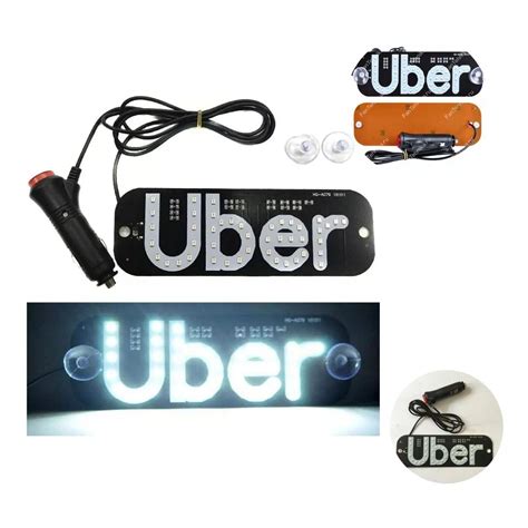 Placa UBER Painel Luminoso 12v Led 2 Ventosas Cabo USB Shopee Brasil