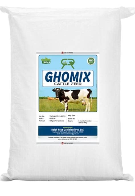 Keep In Dry Place Ghomix Cattle Feed Packaging Type PP Bag 50kg At