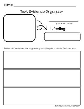 Text Evidence Graphic Organizer by ChristinaInTheClassroom | TPT