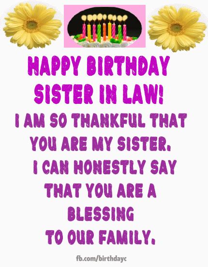 Happy Birthday Sister In Law  Messages Happy Birthday