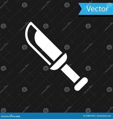 Icono De Cuchillo Militar Blanco Aislado En Fondo Negro Vector