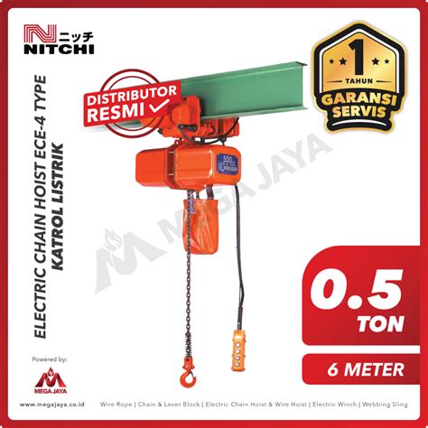 Dapatkan Produk Electric Chain Hoist 3f Nitchi Ece40050 Trolley 05 T X 6 M Harga Terjangkau