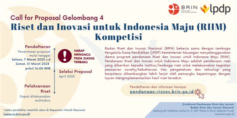 Riset Dan Inovasi Untuk Indonesia Maju Lembaga Penelitian Dan