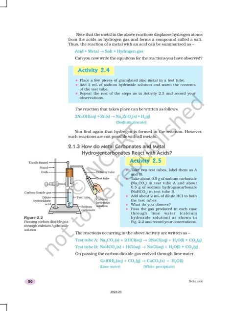 Ncert Book For Class 10 Science Chapter 2 Acids Bases